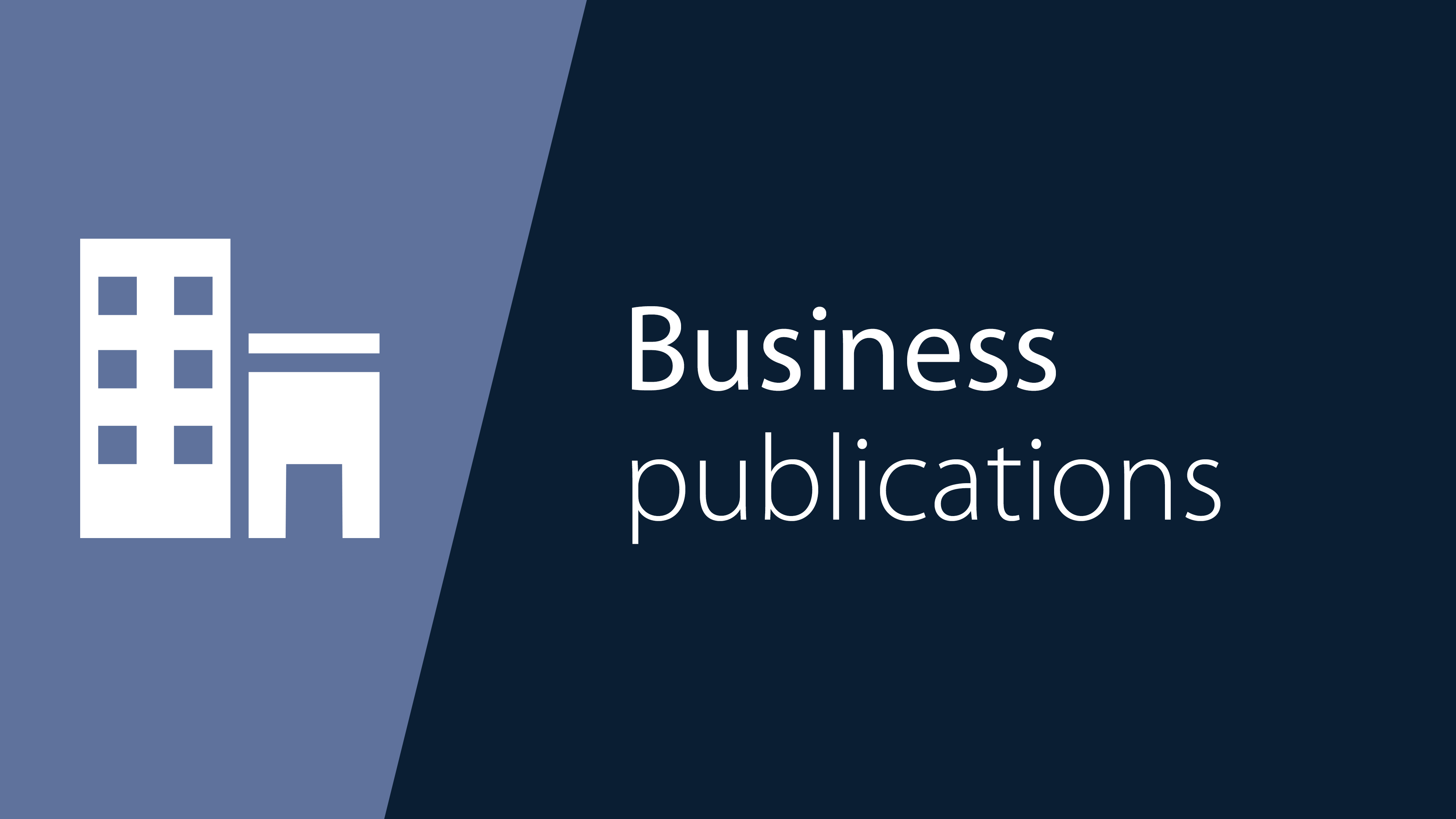the Business category of publications
